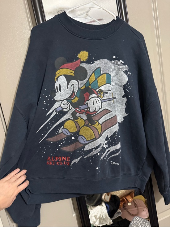 Hollister Other - Hollister Black Crewneck Sweatshirt with Colorful Disney Skiing Graphic